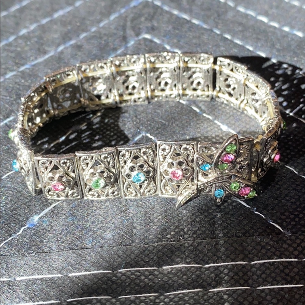 Sterling silver stretch Hummingbird bracelet